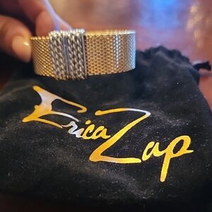 Erica Zap Gold and Silver Mesh Bracelet 18k Gold Plated